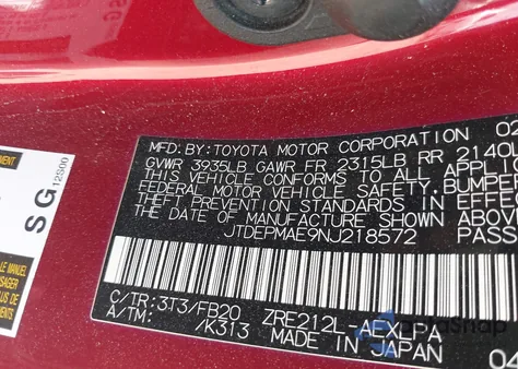 2022 Toyota Corolla Le z USA, uszkodzony, nr VIN JTDEPMAE9NJ218572